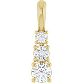 1/2 Carat Round Graduated Three Stone Diamond Pendant in 14K Gold
